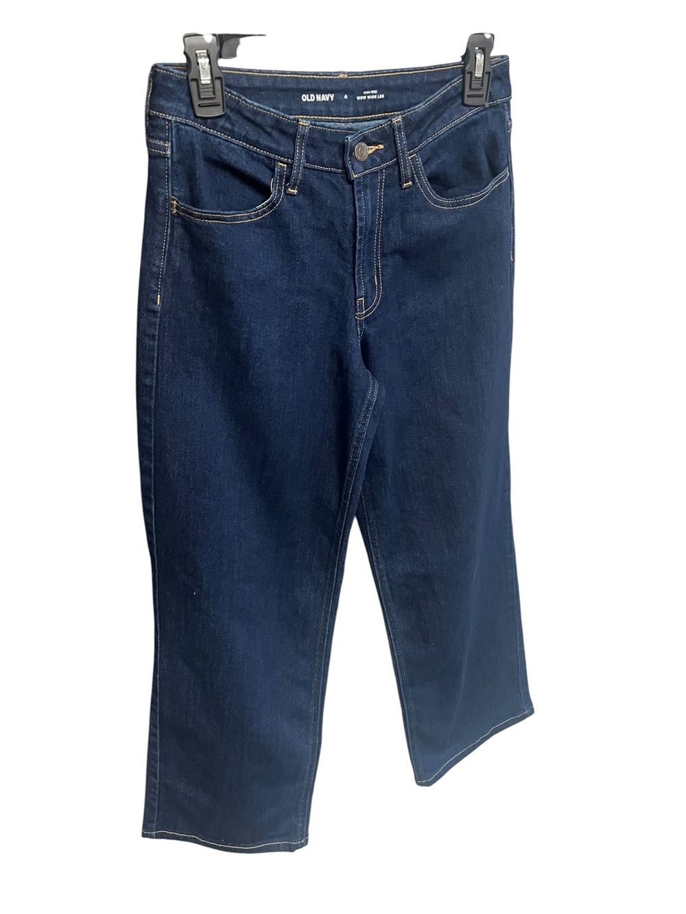 Old Navy Dark Wash High Rise Wide Leg Denim Jeans - Size 4 - Picture 2 of 5